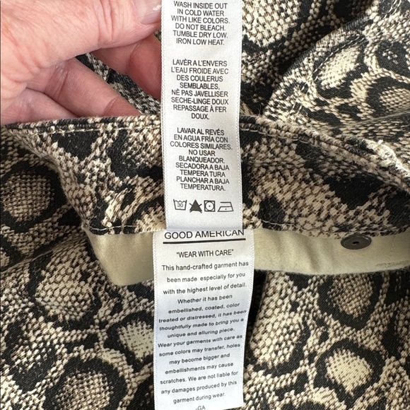 GOOD AMERICAN "Good Legs" Snakeskin Print Jeans Pockets Belt Loops Size 4/27 - Picture 12 of 12